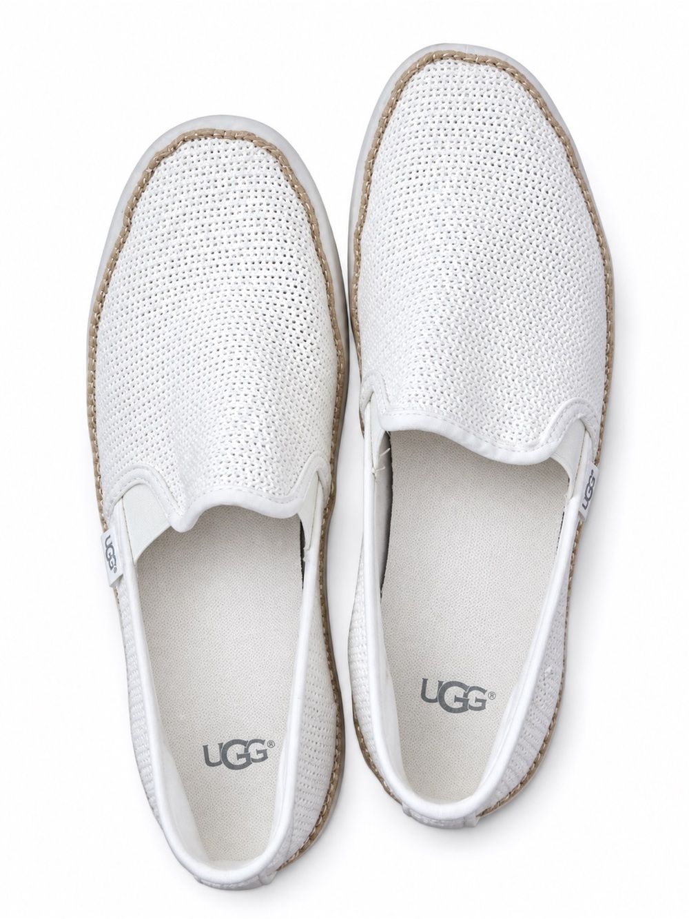 UGG Bren Women’s Size 8 Natural White Knit Slip-On Sneakers Casual Loafers